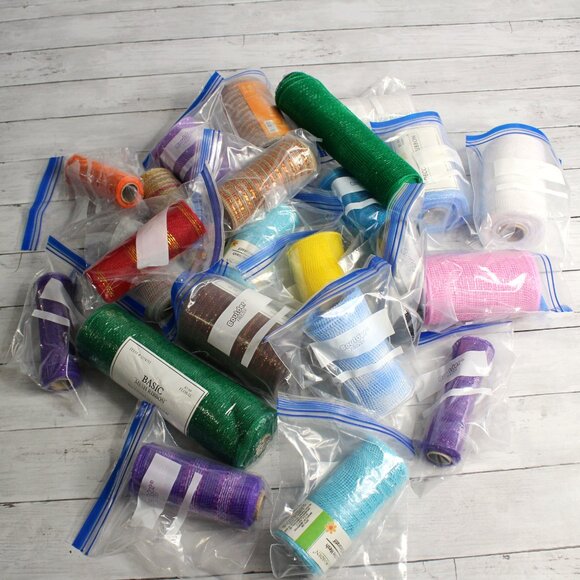 Decorative Mesh Ribbon Deco Rolls Craft Assorted Lot 5.5" - Picture 2 of 9